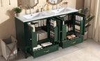 60" Double Sink Bathroom Vanity with Ample Storage - Green