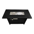 Outdoor Fire Pit Table With Lid and Fuel Versatility - Black or Dark Gray