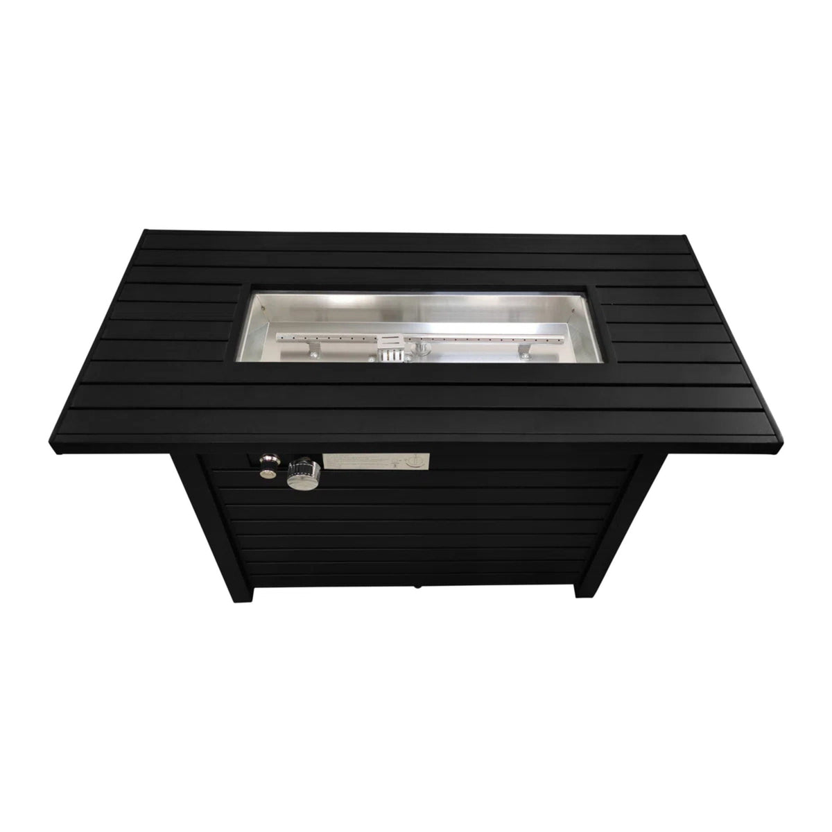 Outdoor Fire Pit Table With Lid and Fuel Versatility - Black or Dark Gray