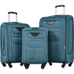 Expandable Softside Luggage 3 Piece Set with Spinner Wheels - Multiple Colors