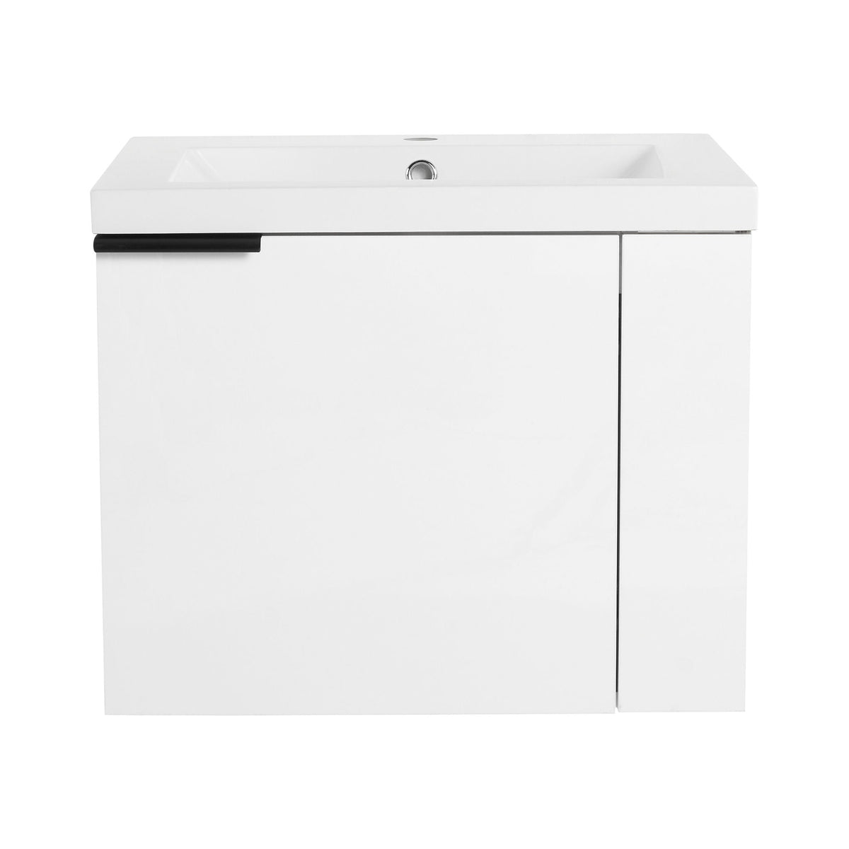 Modern Bathroom Vanity with Side Storage - Light Brown or White