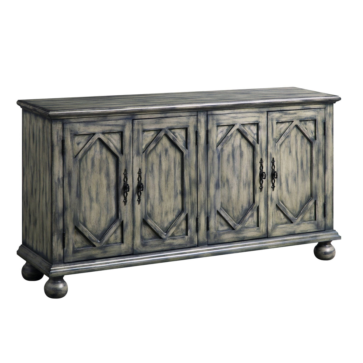 Pavan Console Cabinet with Patterned Doors - Gray