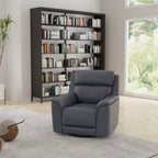 Oslo Leather Swivel Glider Recliner with Manual Recline - Dark Brown, Blue, Dark Gray