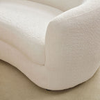 Classic Curved Tight Back Sofa with 4 Pillows - Polyester Upholstery