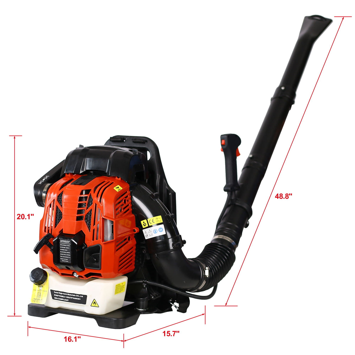 Powerful 76Cc 4-Stroke Gasoline Leaf Blower with EPA Compliance - Red