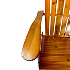 Foldable Solid Wood Adirondack Chair with Classic Design - Oak Finish