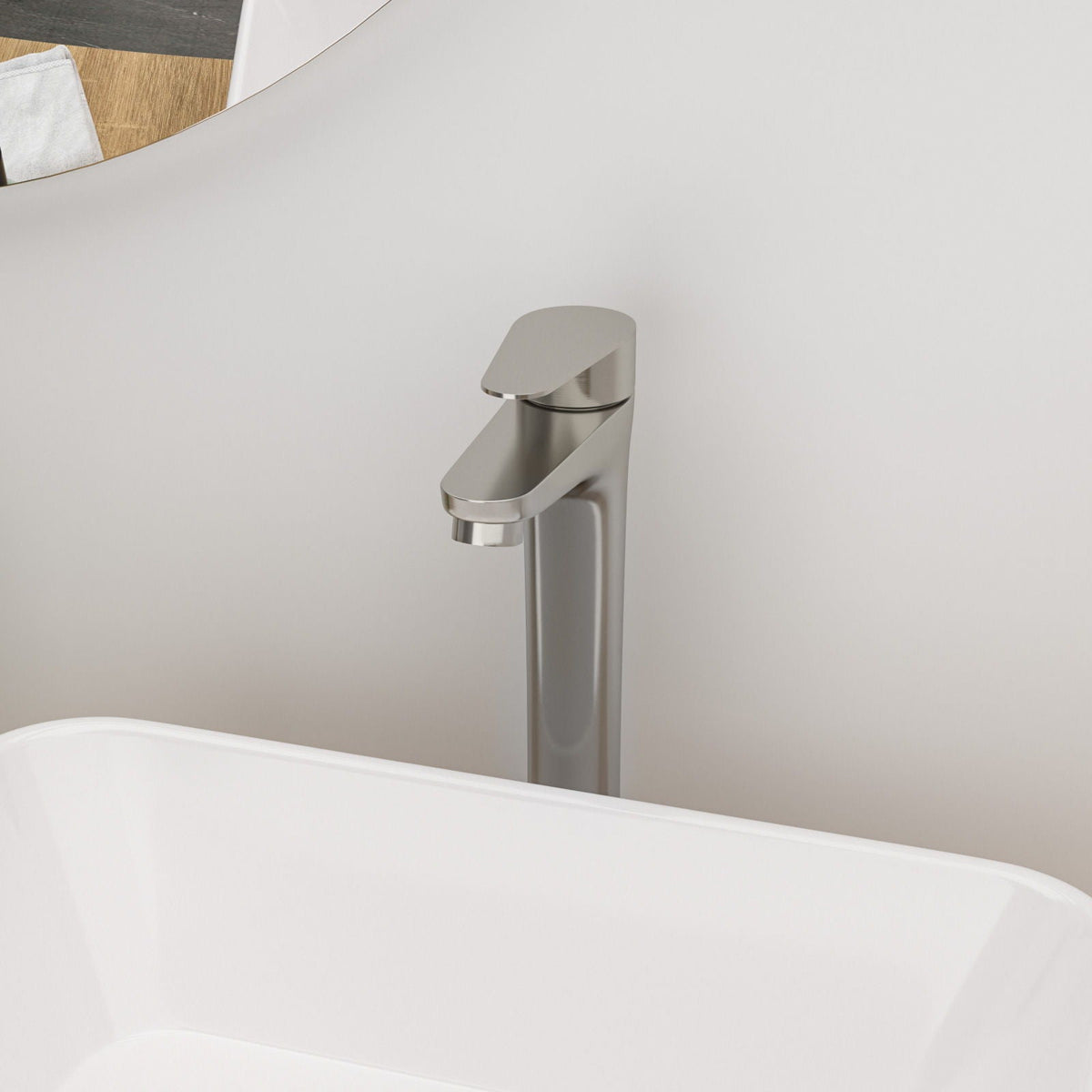 Single Handle Vessel Sink Faucet with Tall Spout - Gray or Black