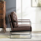 Classic Mid Century Modern Accent Chair with Square Metal Frame - Multiple Colors