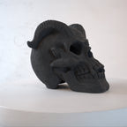 Hand-Forged Flame Skull for Fire Pits with Dramatic Flame Vents - Natural Finish