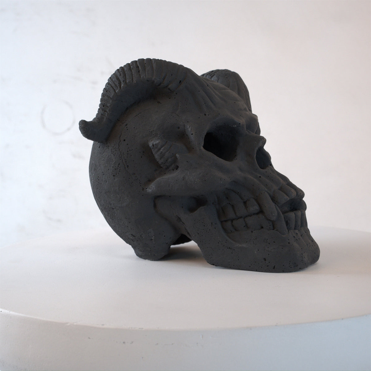 Hand-Forged Flame Skull for Fire Pits with Dramatic Flame Vents - Natural Finish