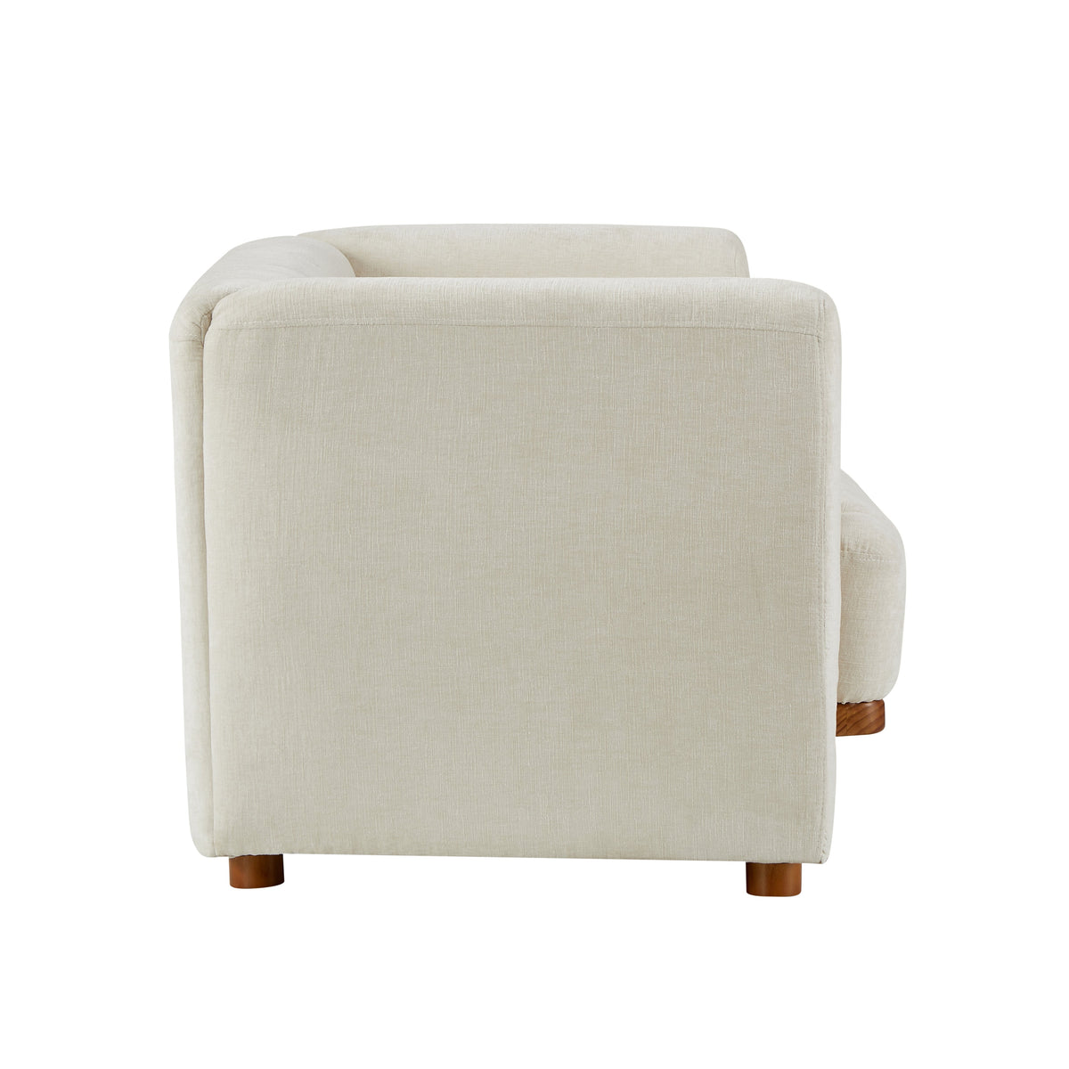 79 Inch Modern Upholstered Chenille Sofa with Curved Design - Beige