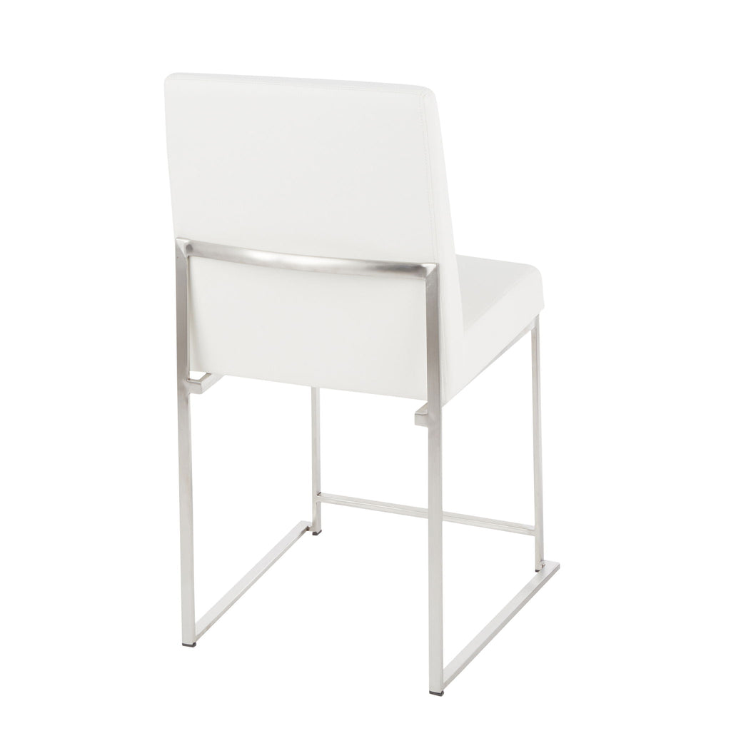 Fuji Contemporary High Back Dining Chair Set with Upholstered Seat - Multiple Colors