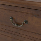 Farmhouse Nightstand with 2 Drawer, Solid Wood Bedside Table - Walnut