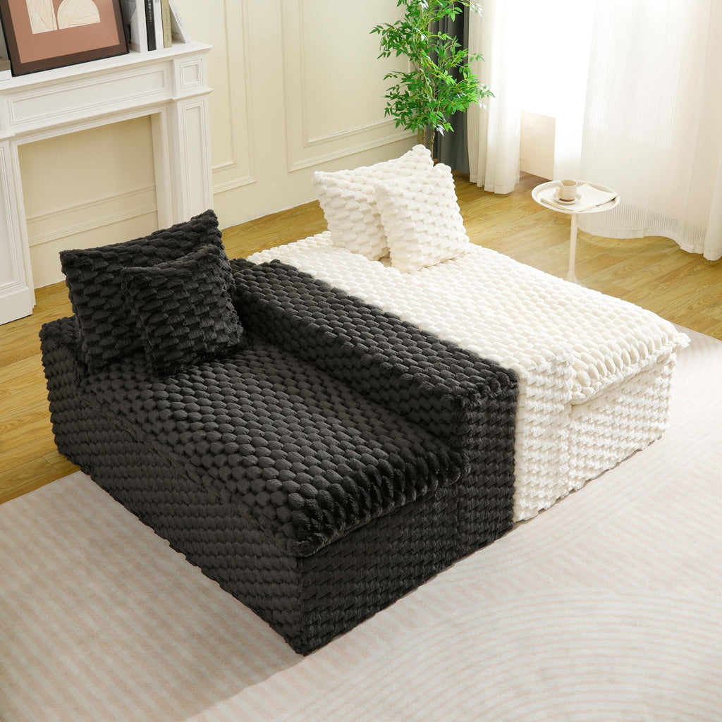 Luxury Multifunctional Sofa for Living Room with Adjustable Layout - Black, Dark Green, White, Pink