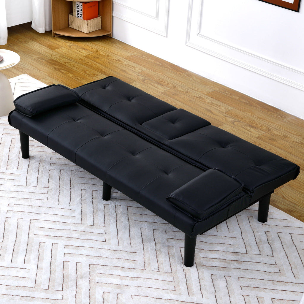 Foldable Sofa Bed with Cup Holder and Solid Wood Frame - Multiple Colors