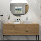 Vessel Bathroom Sink with Modern Design - White