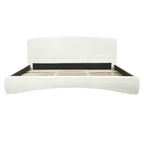 Curved Upholstered Bed with Smart Ambient Lighting - Boucle Fabric
