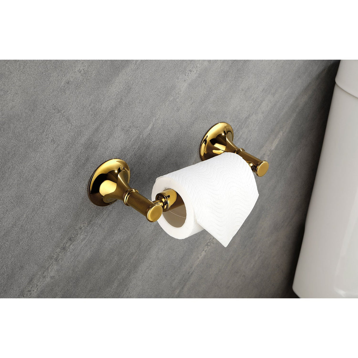6 Piece Bathroom Accessories Set with Brass Construction - Gold, Matte Black, Brushed Gold