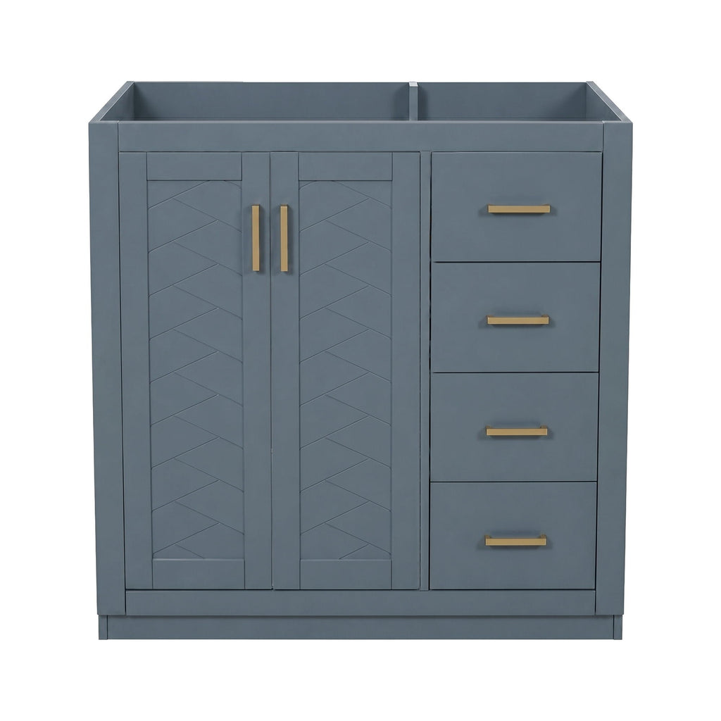 Retro Style Bathroom Vanity with Soft Closing Doors - Multiple Colors