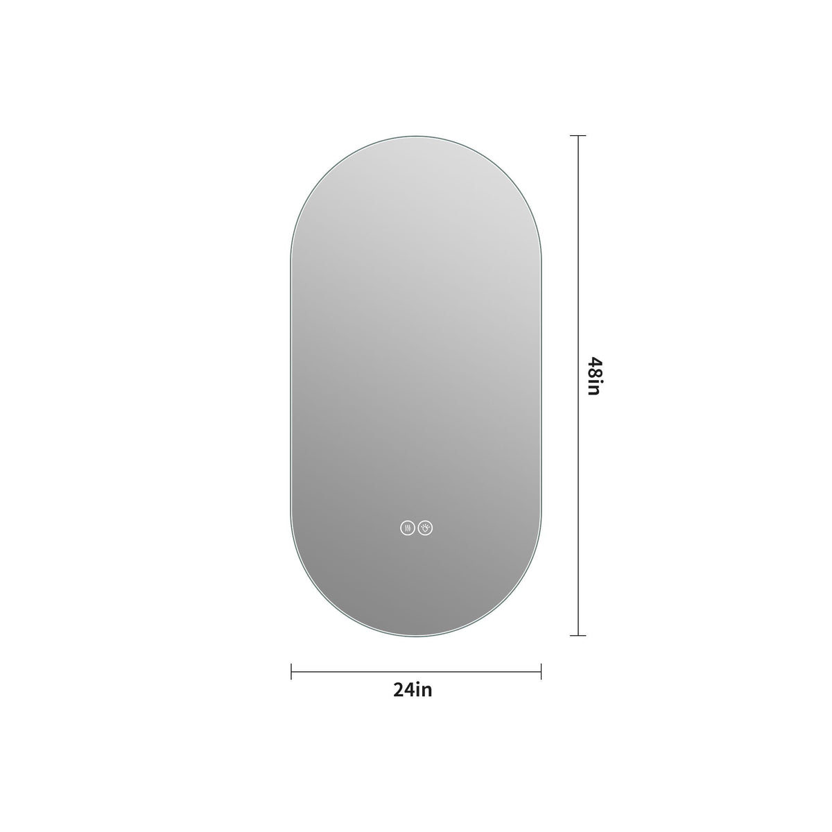 Smart LED Wall Mounted Mirror with Touch Screen and Adjustable Lighting - Pearl Silver
