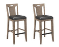 Slat Back Bar Stools with Casual Style - Brown (Set of 2)