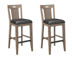 Slat Back Bar Stools with Casual Style - Brown (Set of 2)