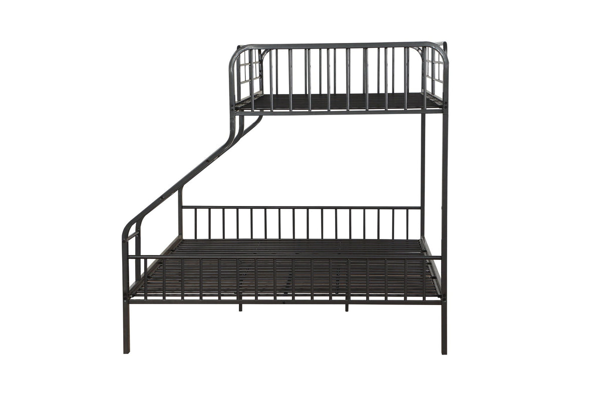 Caius Twin Long Queen Bunk Bed - Gunmetal