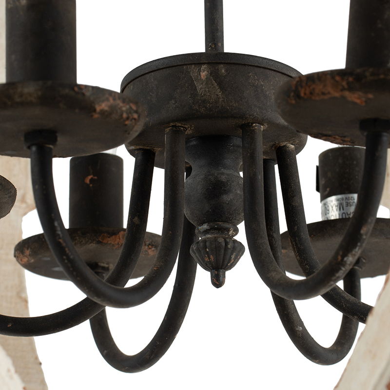 Hanging Light Fixture Chandelier with Adjustable Chain - Light Brown or White