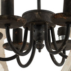 Hanging Light Fixture Chandelier with Adjustable Chain - Light Brown or White