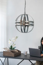 4 Light Galvanized Chandelier