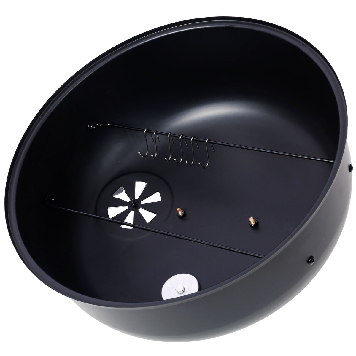 Portable Charcoal Smoker Grill with 3-in-1 Cooking Functionality - Black