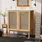 Bathroom Vanity Cabinet with Soft-Close Doors - Dark Brown or Light Brown