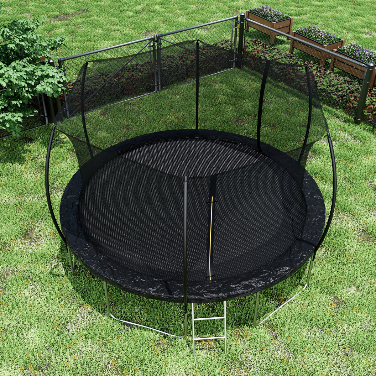 14FT Trampoline with Safety Enclosure Net – Steel Frame