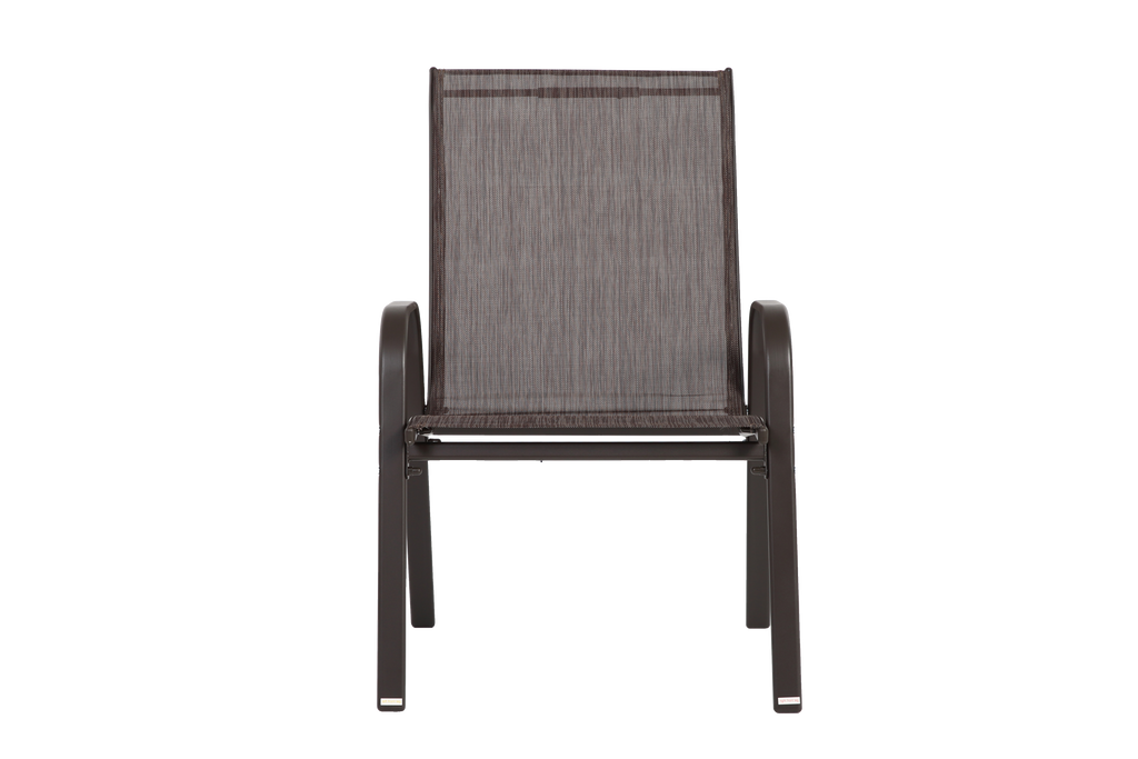 6 Piece Patio Chairs with High Backrest and Armrest - Brown