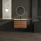 Bathroom Vanity Set with Resin Countertop Sink - Dark Brown