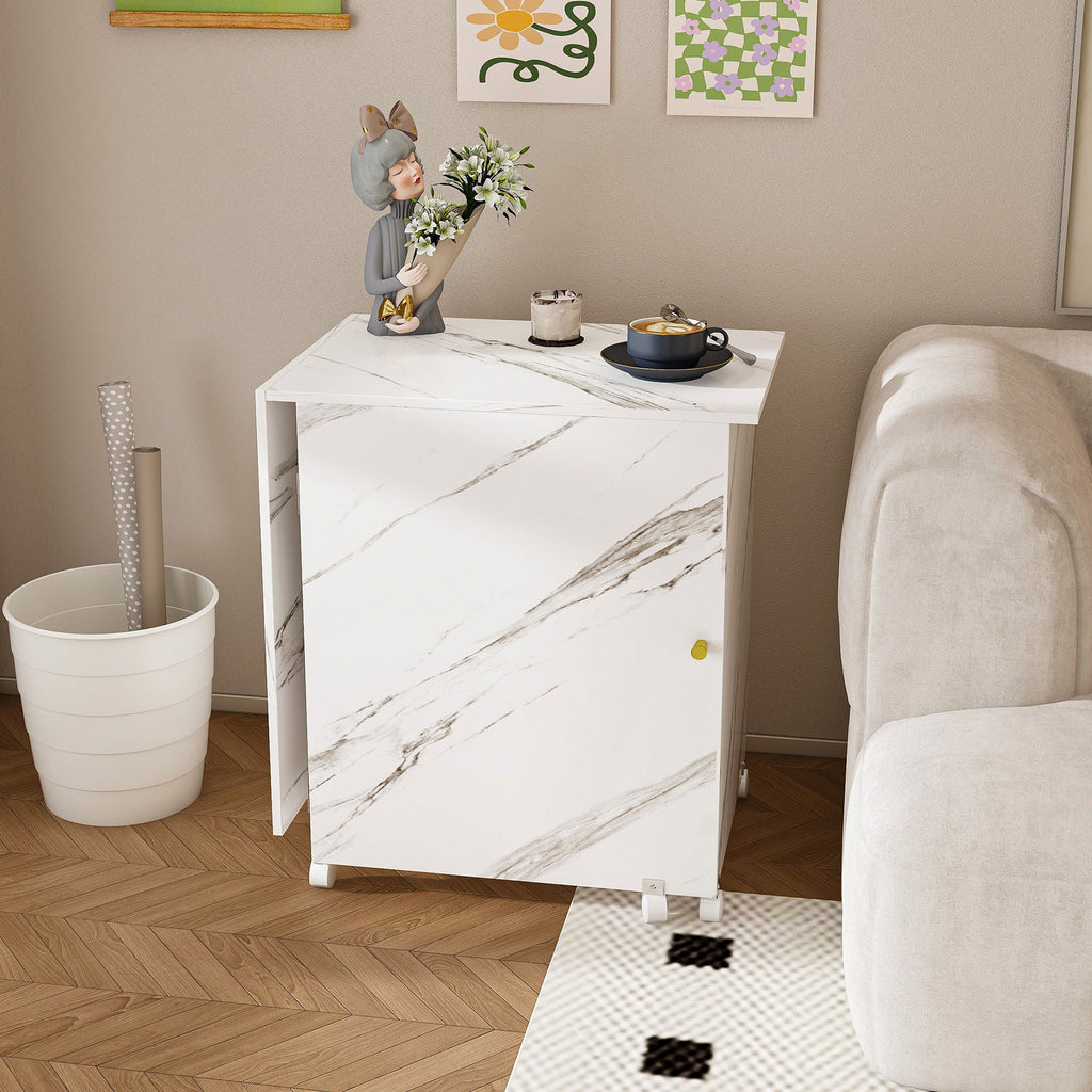 White Folding Sewing Table with Lockable Wheels - 4-in-1 Multi Functional Craft Station