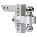 Adjustable Trailer Drop Hitch with 6" Adjustment - Silver