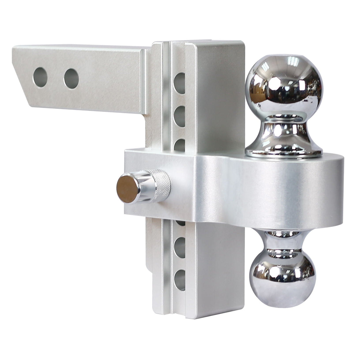 Adjustable Trailer Drop Hitch with 6" Adjustment - Silver