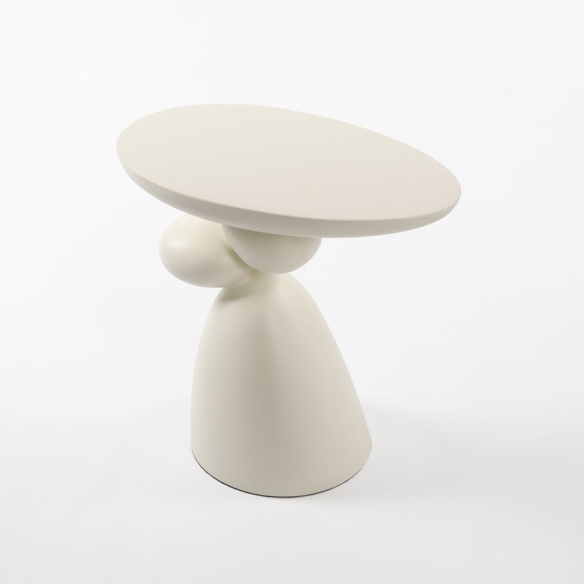 Lucky Stone Shaped Table with Sculptural Base – White, Black, or Gray