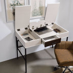 Black & Natural Writing Desk with USB Port - Verster