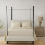 Brushed Hypoallergenic Split Sheet Set with Deep Pockets - White, Beige, Light Brown
