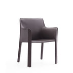 Vogue Dining Chair with Metal Frame - Light Brown or Dark Gray