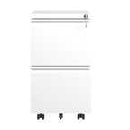 Metal Drawer Mobile File Cabinet with Lock for Secure Organization - White or Black