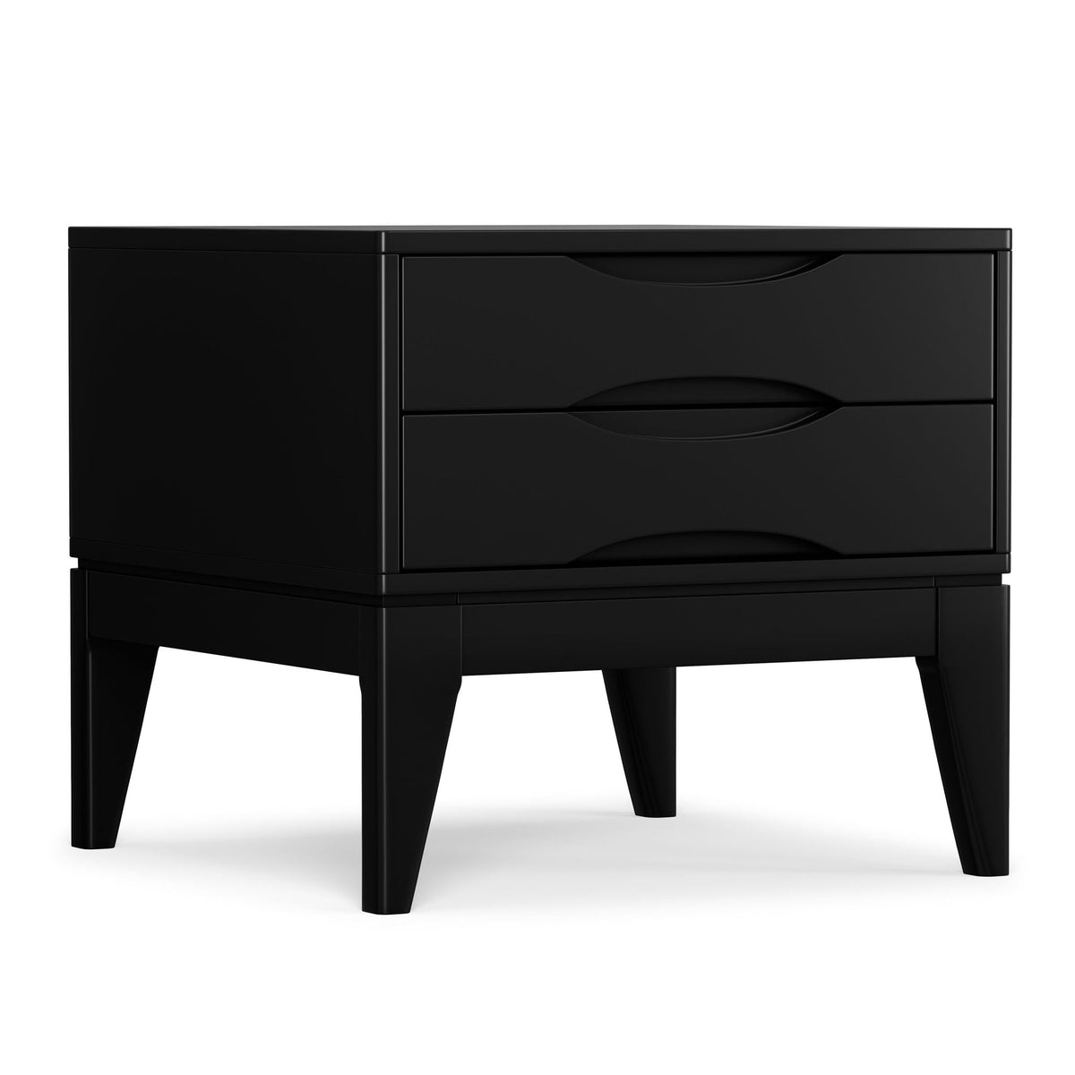 Handcrafted End Table with 2 Drawers - Light Brown, Dark Brown, or Black