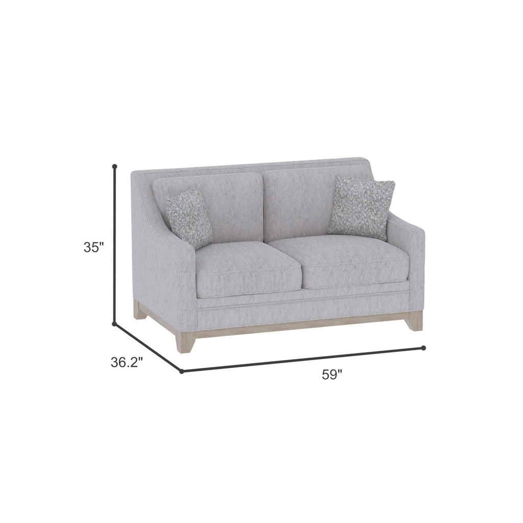 Loveseat With Casual Accent with Durable Fabric - Gray