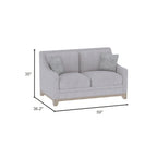 Loveseat With Casual Accent with Durable Fabric - Gray