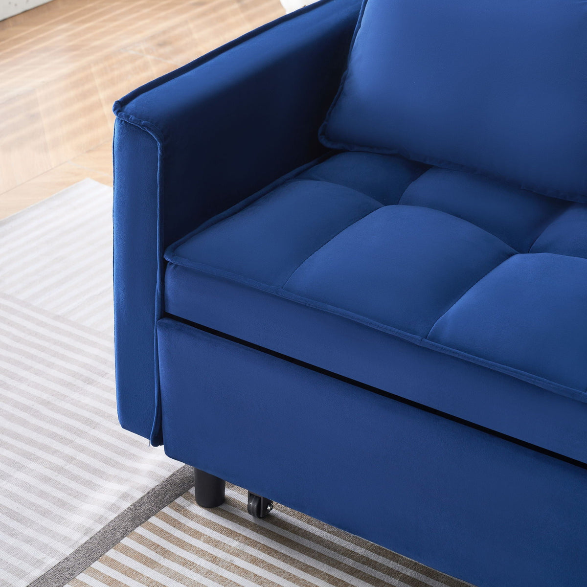 Convertible Velvet Sofa Bed with Storage Pockets - Multiple Colors