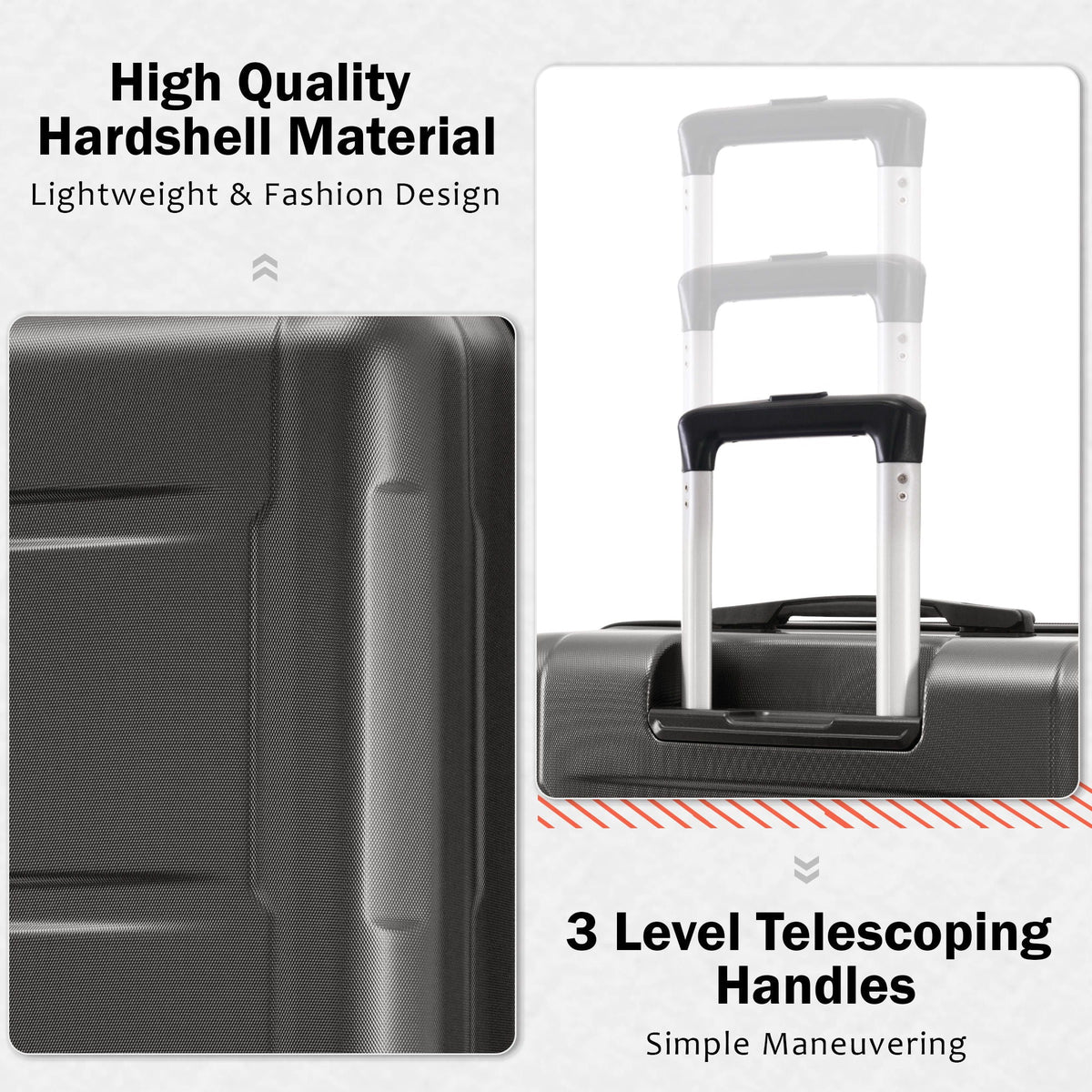 Expandable 2 Piece Luggage Set with TSA Lock and Spinner Wheels - Multiple Colors