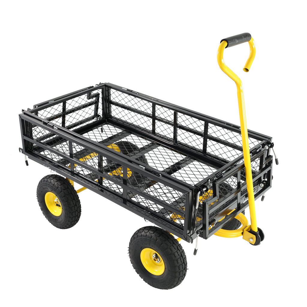Outdoor Wagon Cart with Metal Frame - Green