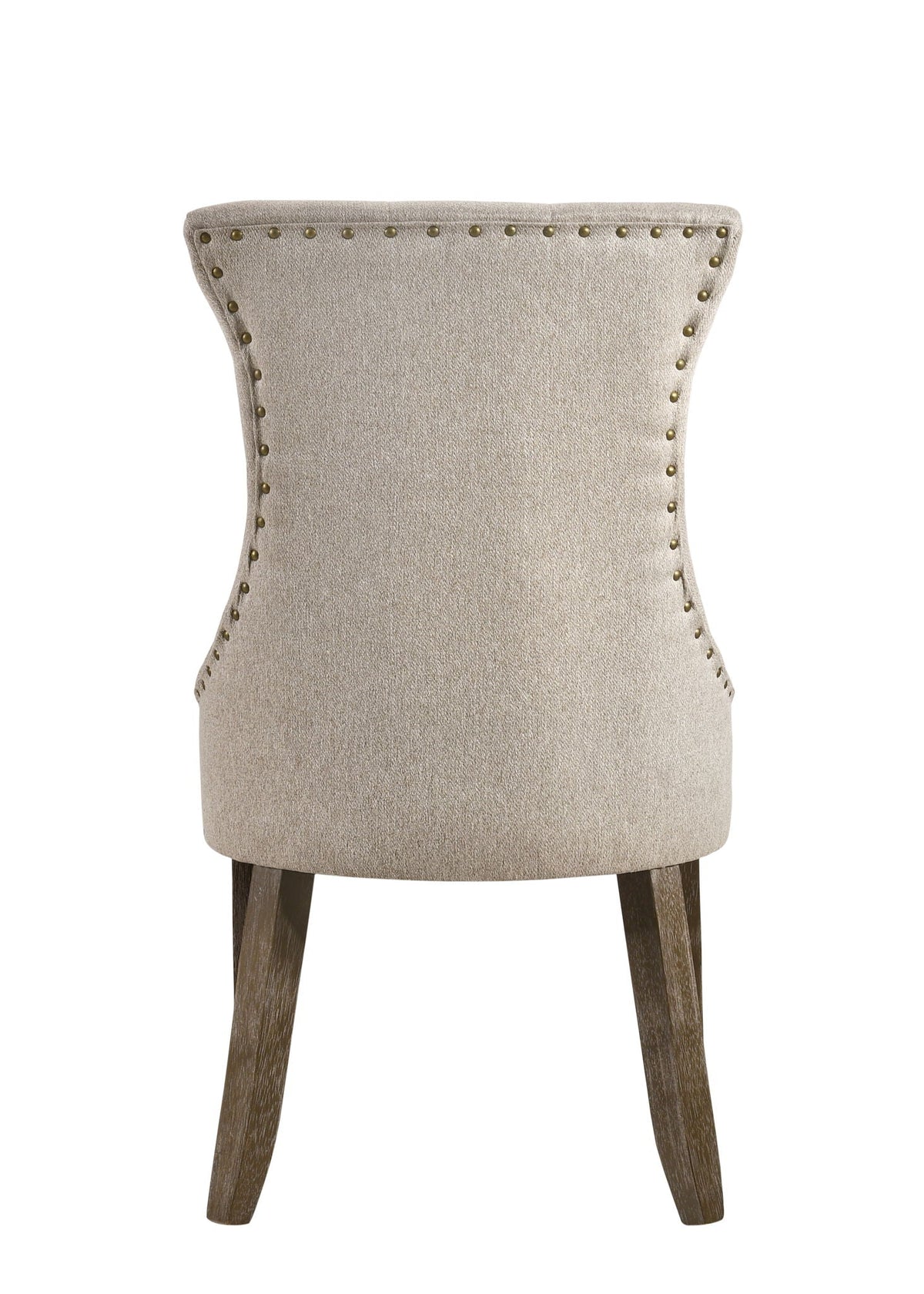 Two Tone Reclaimed Side Chair Set with Padded High-Back - Beige / Gray